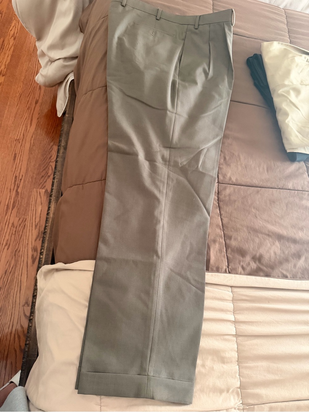Men's Olive Dress Pants - Classic Pleated Trousers ralph Lauren